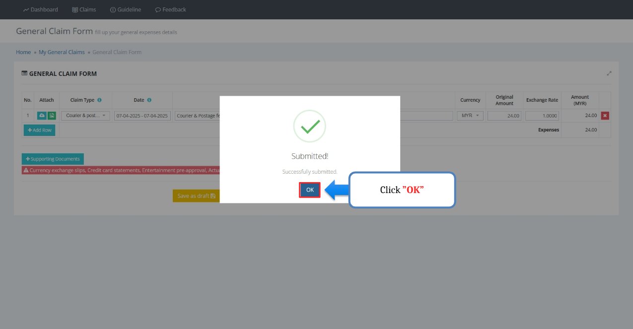Submitted confirmation message with a callout on the OK button